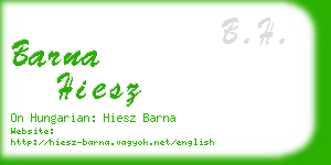 barna hiesz business card